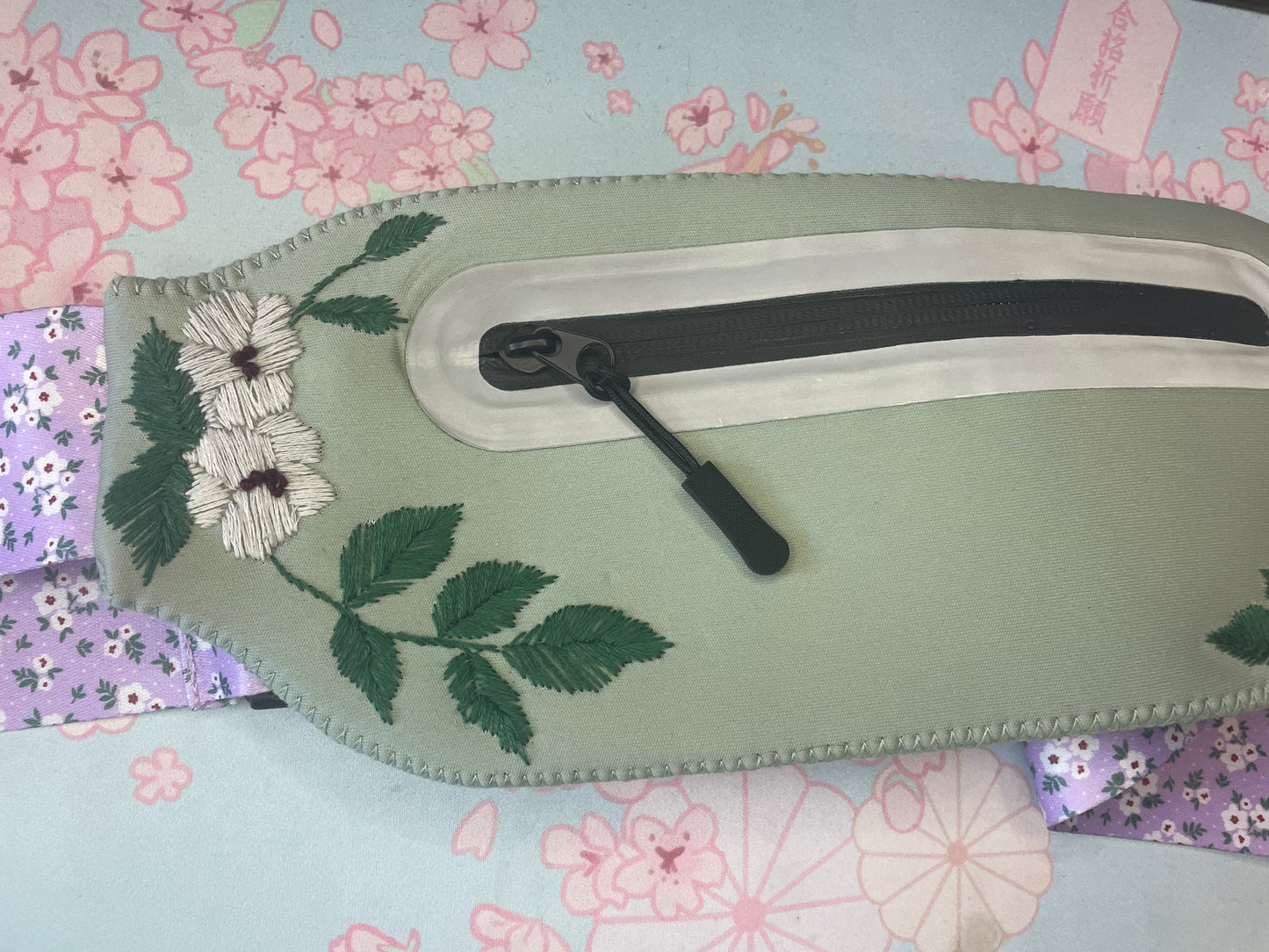 Green Floral Hip Bag