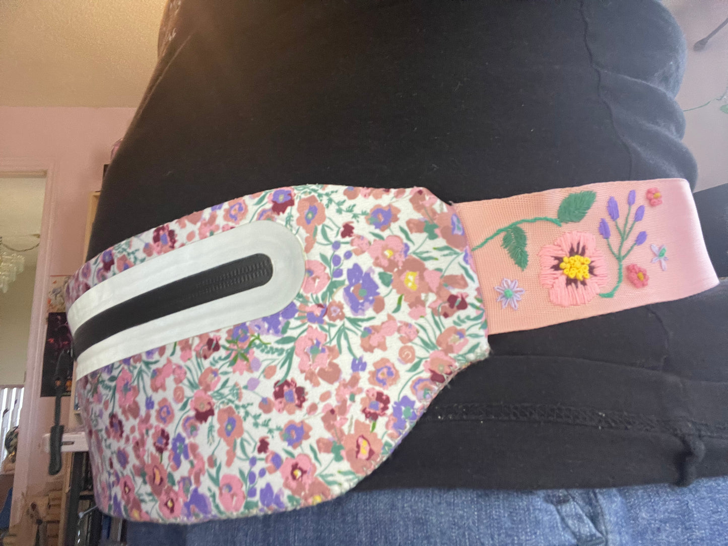 Pink Floral Hip Bag