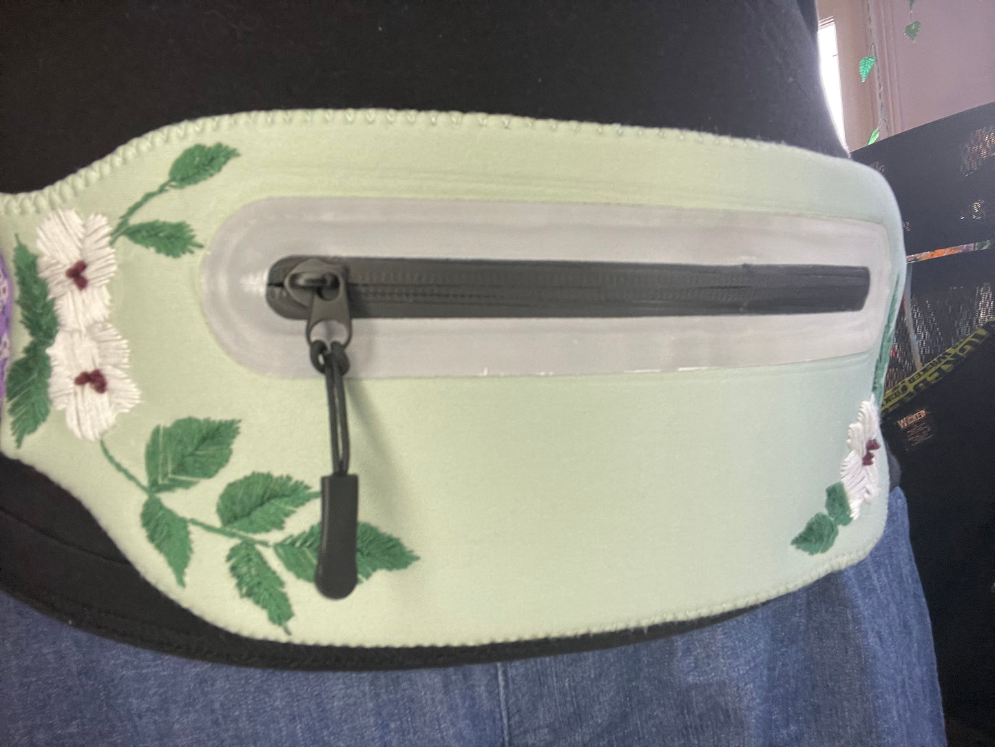 Green Floral Hip Bag