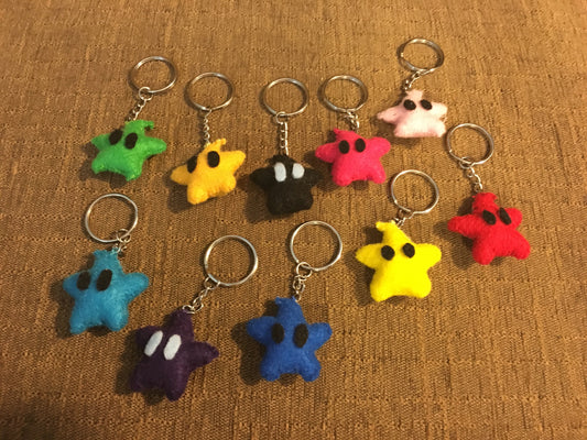Mario Galazy Luma Star Keychains