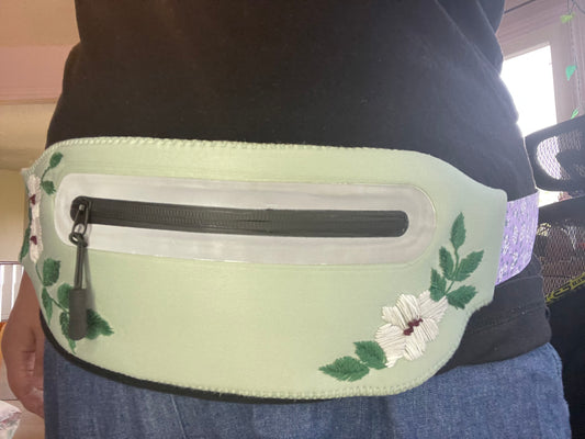Green Floral Hip Bag